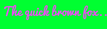 Image with Font Color F347FC and Background Color 00FF31